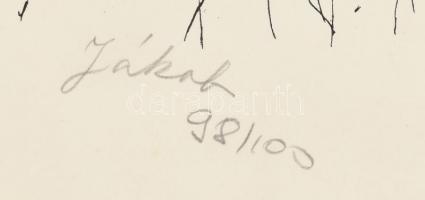 Szalay Lajos (1909-1995): Jákob (98/100). Szitanyomat, papír, jelzett, 43×61 cm