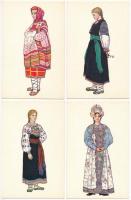 1969 Orosz népviselet sorozat - 23 modern képeslap / 1969 Russian folklore series - 23 modern postcards