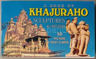 A Book of Khajuraho sculptures & Orchha - modern képeslapfüzet 50 db képeslappal / modern postcard booklet with 50 postcards