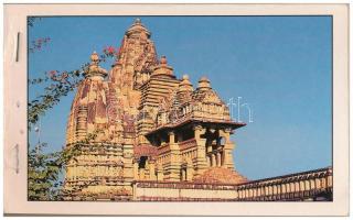 A Book of Khajuraho sculptures & Orchha - modern képeslapfüzet 50 db képeslappal / modern postca...