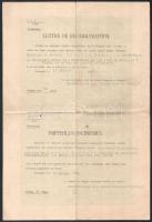 1922 A M. kir. Külügyminisztérium ajánló levele dr. Horváth Kornél (1887-?) belügyi titkár részére a...