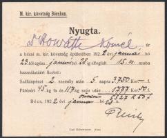 1922 A M. kir. Külügyminisztérium ajánló levele dr. Horváth Kornél (1887-?) belügyi titkár részére a...