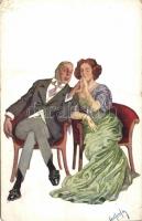 Couple with cigarette, B.K.W.I.719-2. s: Carl Josef (ek)