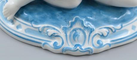 Puttós váza, porcelán, jelzett, hibátlan, m: 19cm