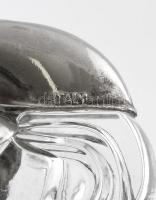 Hattyú formájú fűszertartó, 2db, üveg és ezüstözött fém, kopásnyomokkal, jelzett, m: 8,5cm