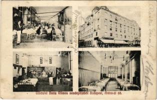 1910 Budapest VII. Notta Vilmos vendéglője, étterem, belsők, pincérek, személyzet. Aréna út 68. (EK)