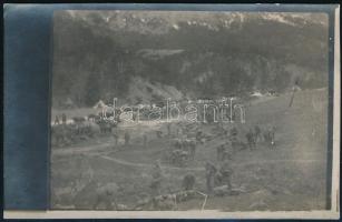 K.u.k. Feldhaubitzabteilung egyik csapategységének tábora Törökországban, eredeti fotó képeslapként ...