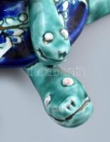 Morvay Zsuzsa (1946-): Teknős. Mázas kerámia, jelzett, hibátlan m: 8 cm