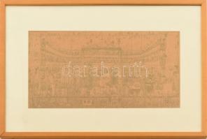 Gross Arnold (1929-2015): Ofszet nyomat, papír, jelzett a nyomaton. 20x38 cm. Üvegezett keretben