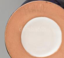 Morvay Zsuzsa (1946-): Váza virágokkal. Mázas kerámia, jelzett, hibátlan m: 56 cm