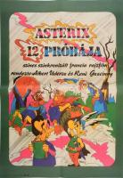 1988 Balkay László (?-): Asterix 12 próbája, francia rajzfilm, nagyméretű filmplakát, moziplakát, MOKÉP-MTI Foto, hajtva, 81x56,5 cm