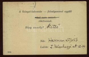 1926 Hermann Lipót festőművész aláírása a Színyei Társaság meghívóján