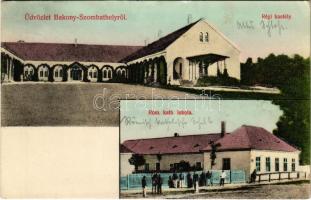 1909 Bakonyszombathely, Régi kastély, Római katolikus iskola. Haftl Kálmán kiadása (EK)
