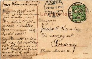 1909 Hajdúszoboszló, Hajdú megyei takarékpénztár. W.L. 2089. + "KŐRÖSMEZŐ - BUDAPEST 299. SZ. C...