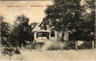 1910 Balatonaliga, Balaton-Aliga (Balatonvilágos); Kluzsinszky villa. Novák Jenő kiadása (EK)