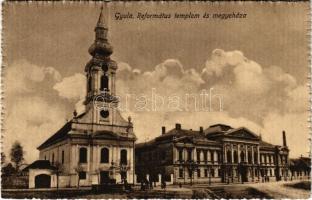 Gyula, Református templom és megyeháza. Dobay János kiadása