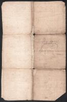 1690 Káposztásszentmiklós, magyar nyelvű tanúságlevél Pókai György birtokai ügyében, kis sérülésekke...