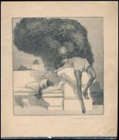 Franz von Bayros (1866-1924): Si jeamployais de méme le doigt. Erotikus Heliogravúr, papír, jelzett a nyomaton 16,5×16 cm