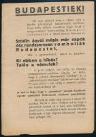 1944 december németpárti propaganda szórólap az ostromlott Budapestnek