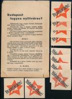 1944 Budapest legyen nyíltváros? Németpárti propaganda szórólap Budapestnek + 10 db szovjetellenes röpcédula