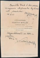 1941 Horthy emléklap korabeli másolata. 14x20 cm