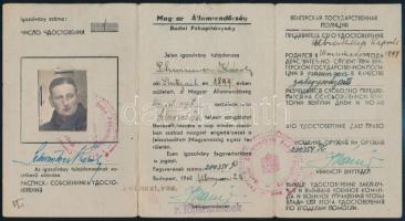 1945 Fényképes rendőrfelügyelői kétnyelvű igazolvány és fegyvertartásra jogosító engedély egyben