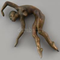 Kerényi Jenő: Art Deco táncos figura. Öntött, patinázott bronz, jelzés nélkül m:26cm