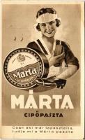 1934 Magyar Asphalt rt. Márta cipőpaszta reklámlapja / Hungarian shoeblack advertisement card (EK)