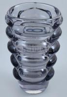Retro design hólyagos formába fújt üveg váza, m: 20 cm