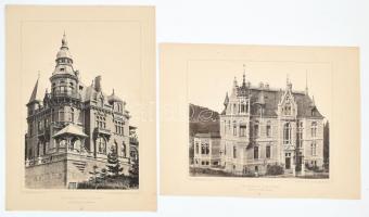 cca 1900-1930 Barmen, Villa Dicke, és Baden-Baden Villa Kessler fotói, 2 db nyomat, 44x32 cm és 32x43 cm