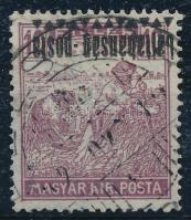 Nyugat-Magyarország III. 1921 Arató 10f fordított felülnyomással, Bodor vizsgálójellel