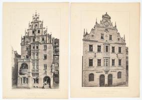 cca 1900-1930 Nürnberg, Hotel Deutscher Kaiser és Neues Postgebäude fotói, 2 db nyomat, 46x31 cm és 45x33 cm