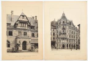 cca 1900-1930 Frankfurt a. M., Geschäfthaus des Generalanzeigers der Stadt Frankfurt a. M. fotói, 2 db nyomat, 46x33 cm és 46x32 cm