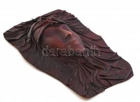 Zajácz Tamás (1952- ): Sámánnő. Bőrkép alján kis kopással. Falra akasztható. Hátoldalán jelzett, bél...