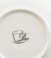 Kétszemélyes teáskészlet páva dekorral matricás jelzett hibátlan eredeti dobozában