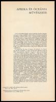 1972 Bodrogi Tibor: Afrika és Óceánia művészete. Veszprém, 1972, Veszprém M. Múzeumok Igazgatósága, ...