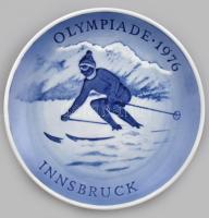 1976 Innsbruck téli olimpia jelzett porcelán dísztányér matricás hibátlan 18cm