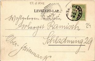 1902 Boksánbánya, Németbogsán, Deutsch-Bogsan, Bocsa Montana; tér, templom. Rosner Adolf kiadása / s...