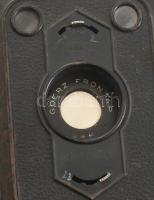 cca 1950 Zeiss Ikon Box Tengor 6x9 cm rollfilmes kamera, Goerz Frontar objektívvel, eredeti bőr tokj...