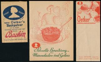 1943 Dr. Oetker számla, számolócédula, sütőporos zacskó, receptkönyv, 4 db