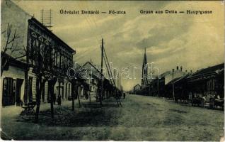 1908 Detta, Ghedu, Deta; Fő utca, üzletek. 1118. Ballon József kiadása / Hauptgasse / main street, shops (EK)