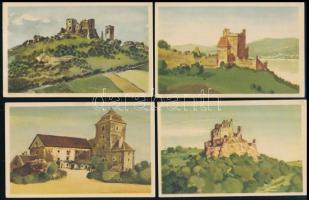 Magyar várak - 24 db-os sorozat, magyar várak képei, hátoldalon magyarázó szöveggel, sérült borítóva...