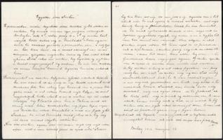 cca 1913-1922 Németh András hajóskapitány fényképe és politikai tartamú valamint személyes levelei