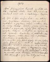 1914 Laudon István (1862-1924) ungvári tanár, botanikus kézzel írott naplórészlete néhány oldal, szá...