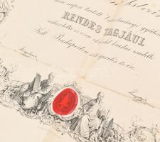 1891 Magyar Természettudományi Társulat oklevele Laudon István (1862-1924) ungvári tanár, botanikus ...