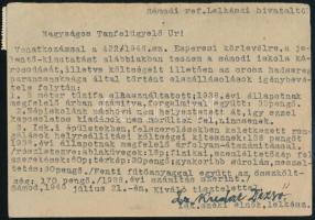 1946 (26. díjszabás) Levelezőlap 5 x 10 ezer Adópengő bérmentesítéssel