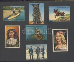 1920  55 db csokoládé képecske 9 lapos albumban (cserkész, állat,  történelmi személy, hajó, stb.)