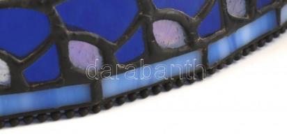 2db ólomüveg lámpabúra, kopott, d:25-35cm