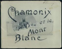 cca 1900 Chamonix et le Mont Blanc. Leporello 12 képpel 21x16 cm