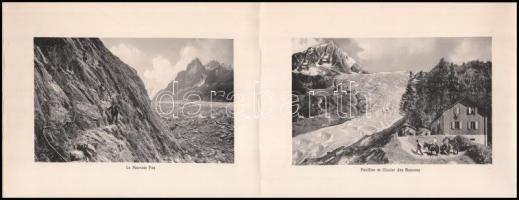 cca 1900 Chamonix et le Mont Blanc. Leporello 12 képpel 21x16 cm